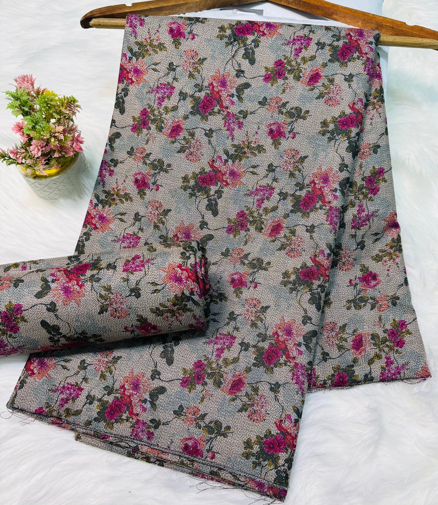 Premium Dhanak 2PC Unstitched Fabric - 002