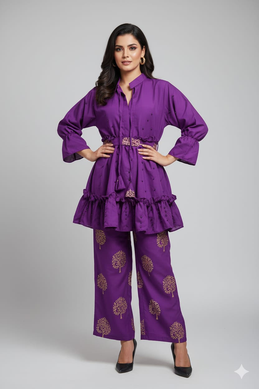 👗 Moti Charm — Western Top & Plazo Set 👗